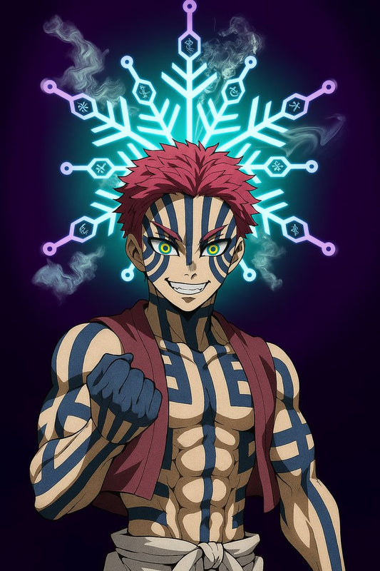 Akaza Demon Slayer Infinity Castle Metal Posters | Premium, Waterproof & Magnet-Mounted Art