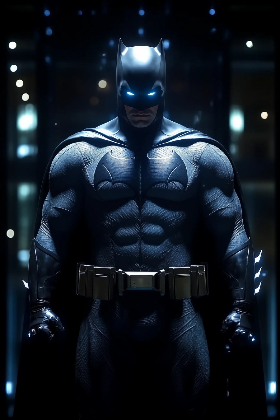 Batman in modern Batsuit Metal Wall Posters | Premium, Waterproof & Magnet-Mounted Art