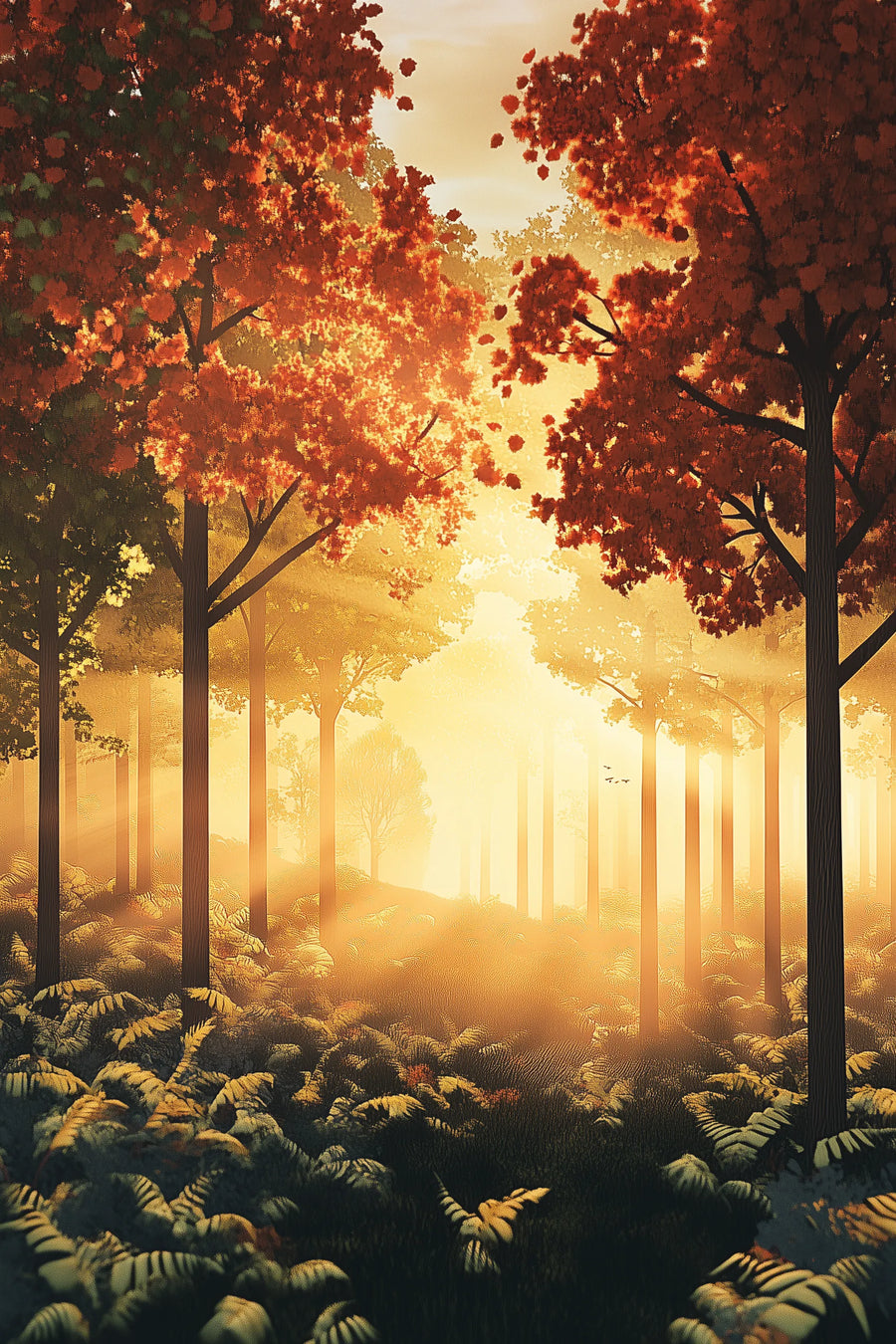 Calm Forest Metal Wall Posters | Premium, Waterproof & Magnet-Mounted Art
