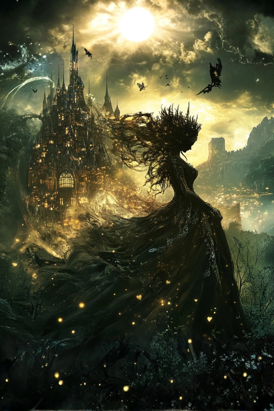 Dark Princess Fantasy Metal Wall Posters | Premium, Waterproof & Magnet-Mounted Art