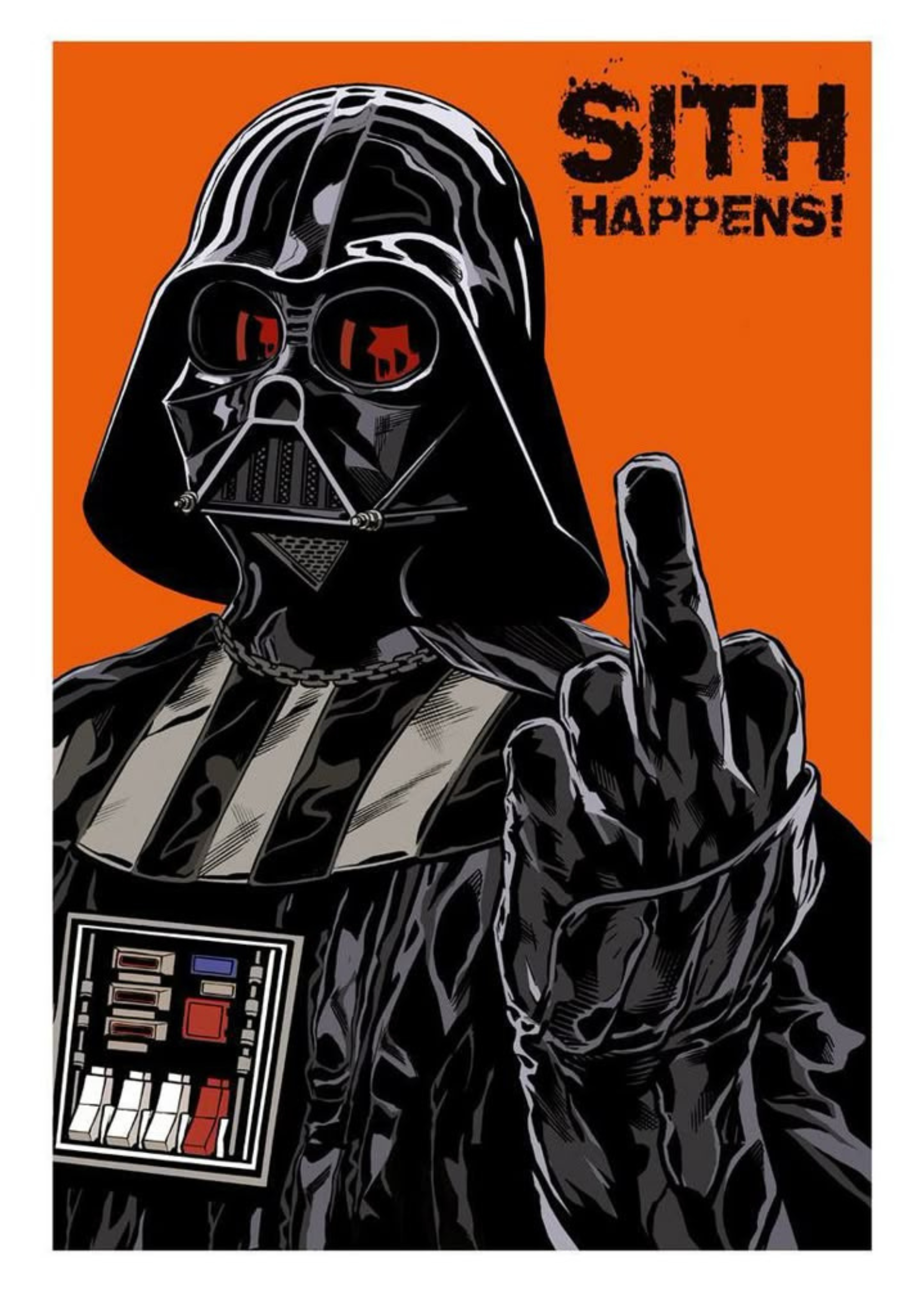 Darth Vader Sith Happens Metal Wall Posters | Premium, Waterproof & Magnet-Mounted Art