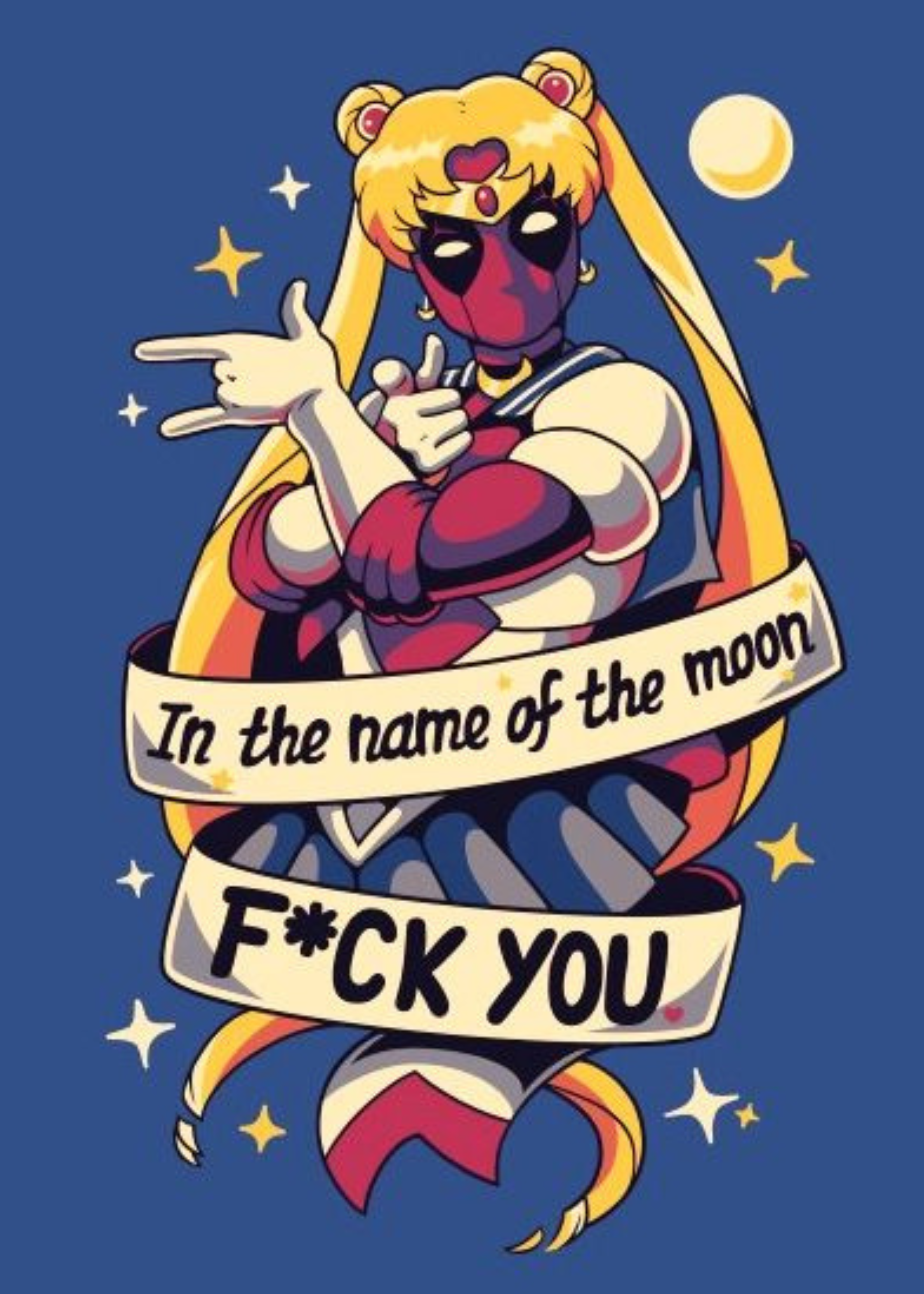 Deadpool X Sailor Moon Funny Metal Wall Posters | Premium, Waterproof & Magnet-Mounted Art
