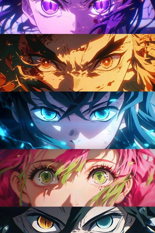 Demon Slayer Hashiras Eyes Metal Posters | Premium, Waterproof & Magnet-Mounted Art