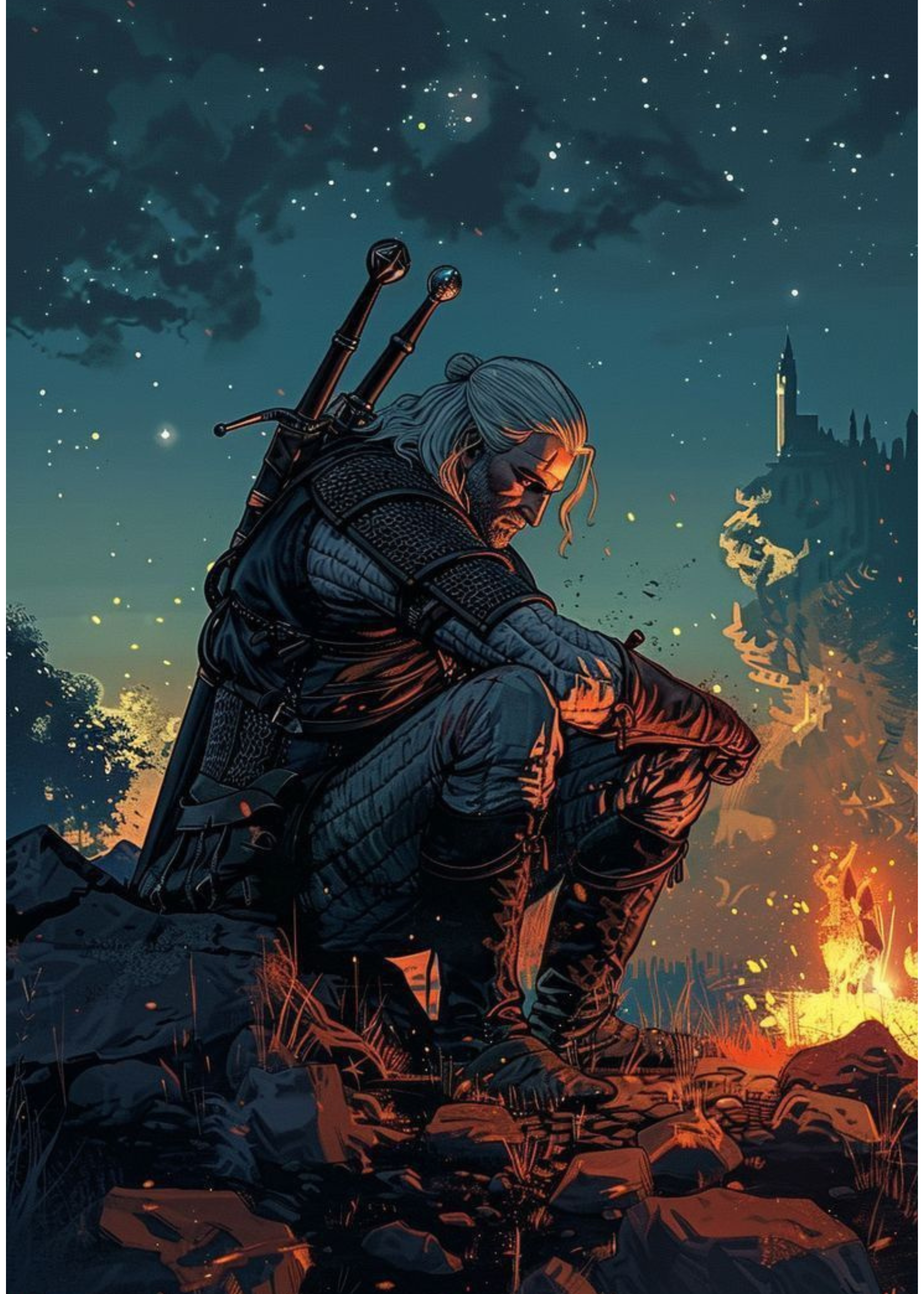Geralt The Witcher Metal Wall Posters | Premium, Waterproof & Magnet-Mounted Art