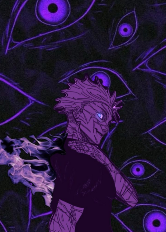 Gojo Satoru Six Eyes Metal Wall Posters | Premium, Waterproof & Magnet-Mounted Art