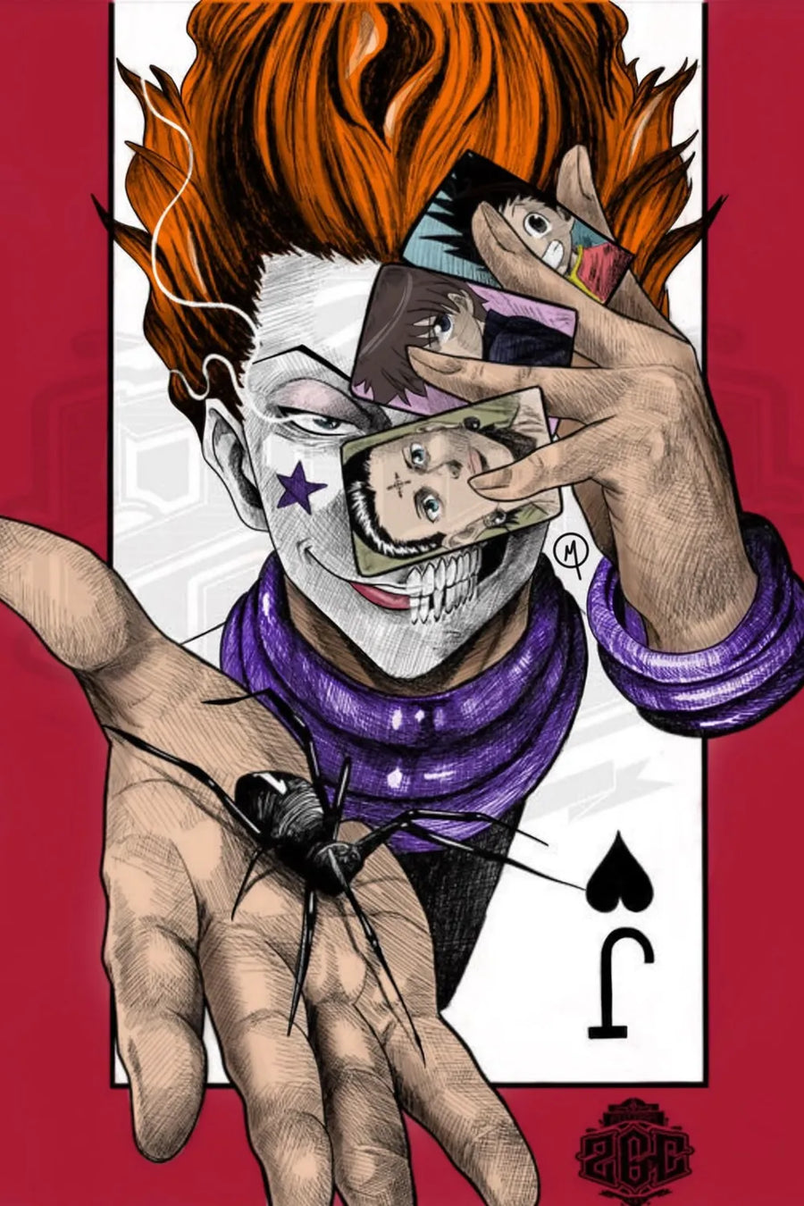 Hisoka Hunter X Hunter Fanart Metal Posters | Premium, Waterproof & Magnet-Mounted Art