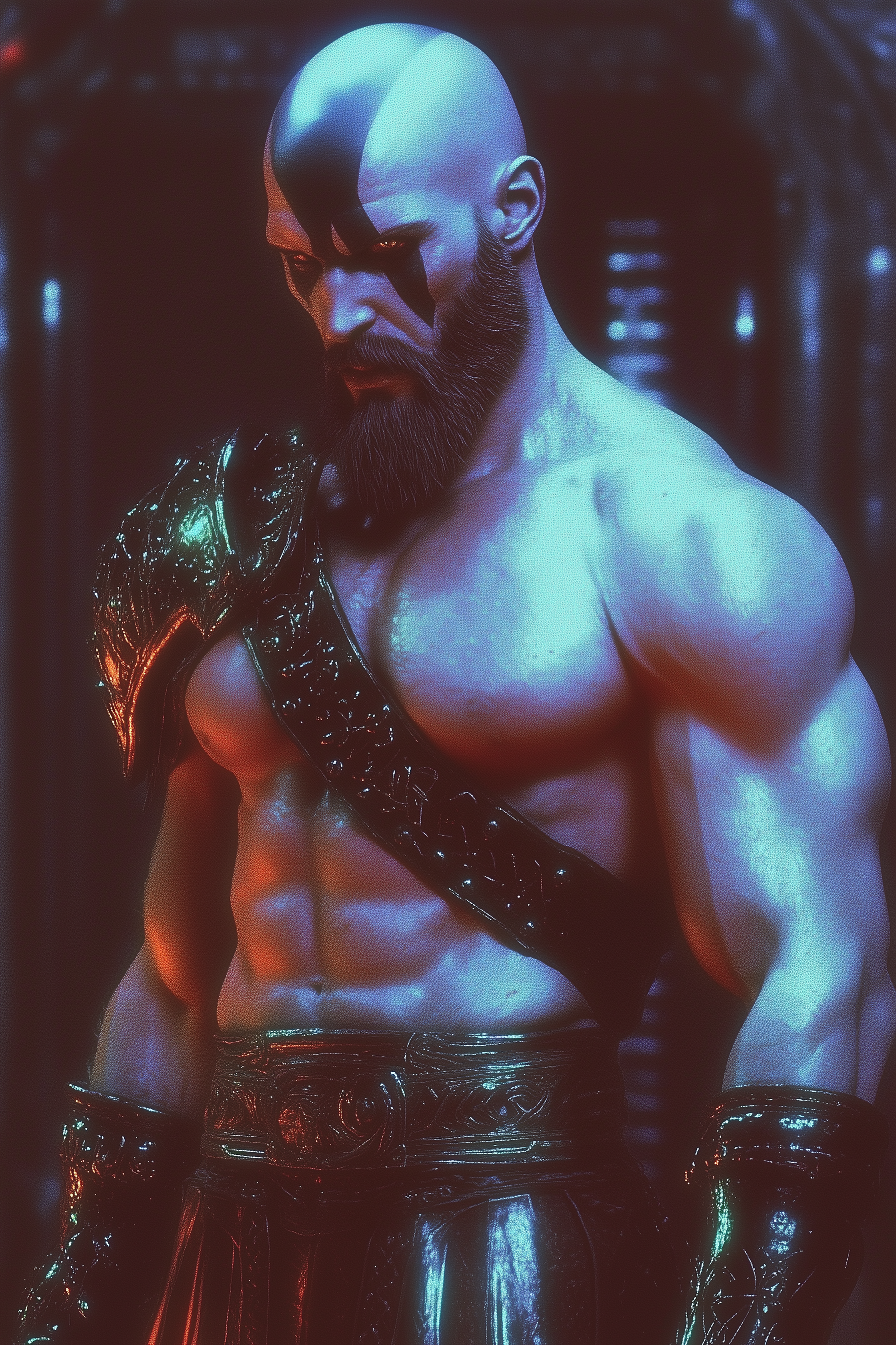 Kratos Old Metal Wall Posters | Premium, Waterproof & Magnet-Mounted Art