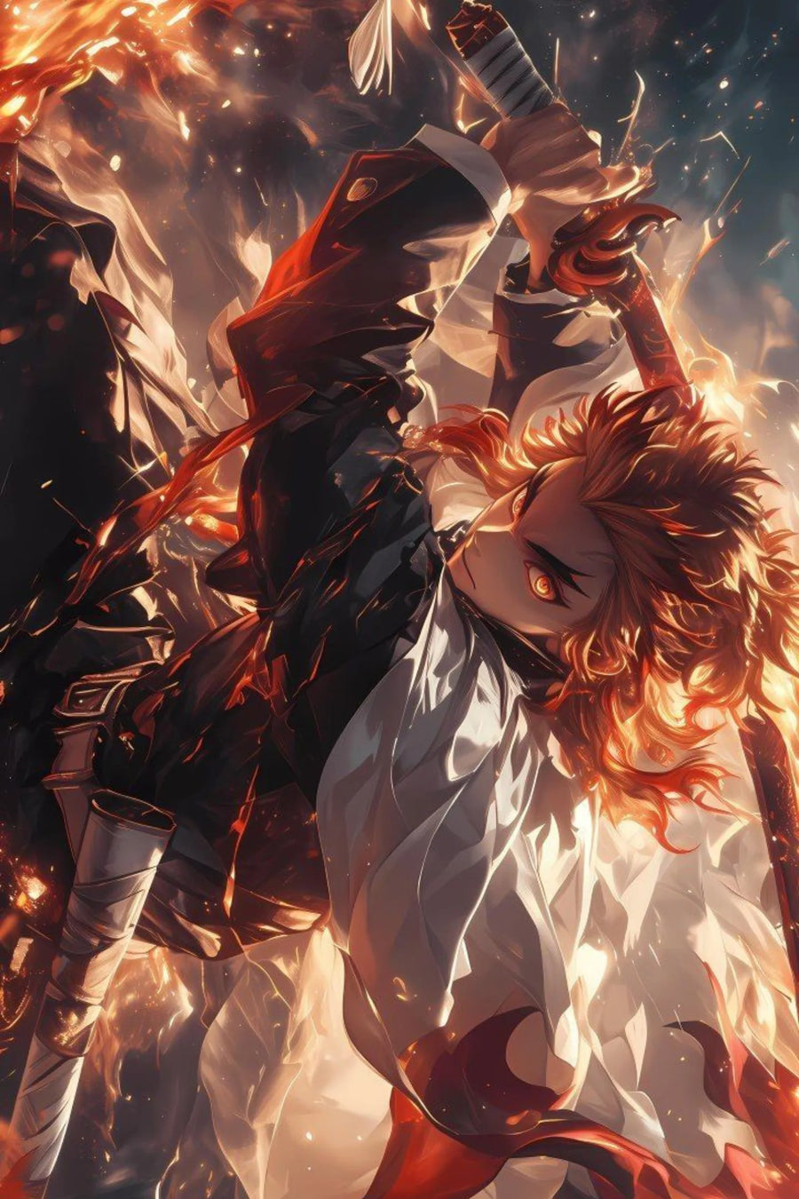 Kyōjurō Rengoku The fire hashira Metal Posters | Premium, Waterproof & Magnet-Mounted Art