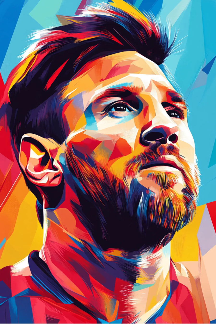 Messi Illustration Metal Wall Posters | Premium, Waterproof & Magnet-Mounted Art
