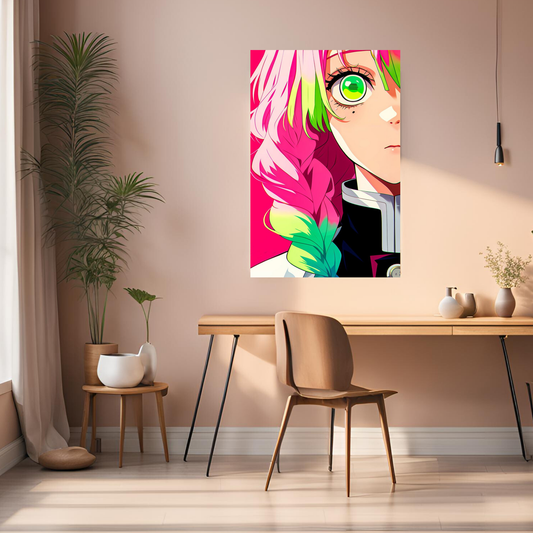 Mitsuri Kanroji Demon slayer metal Posters | Premium, Waterproof & Magnet-Mounted Art
