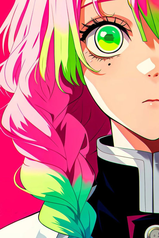 Mitsuri Kanroji Demon slayer metal Posters | Premium, Waterproof & Magnet-Mounted Art