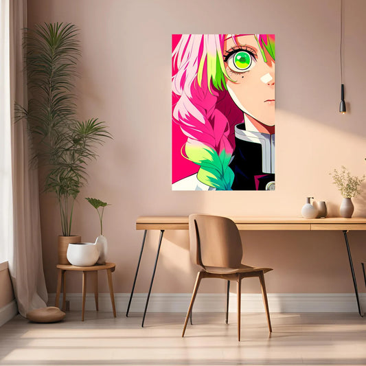 Mitsuri Kanroji Demon slayer metal Posters | Premium, Waterproof & Magnet-Mounted Art