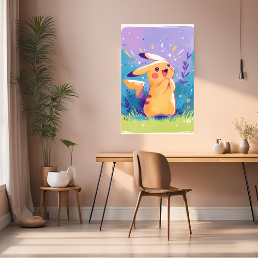 Pikachu from Pokemon Metal Wall Posters | Premium, Waterproof & Magnet-Mounted Art