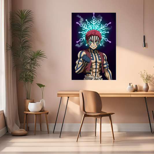 Akaza Demon Slayer Infinity Castle Metal Posters | Premium, Waterproof & Magnet-Mounted Art