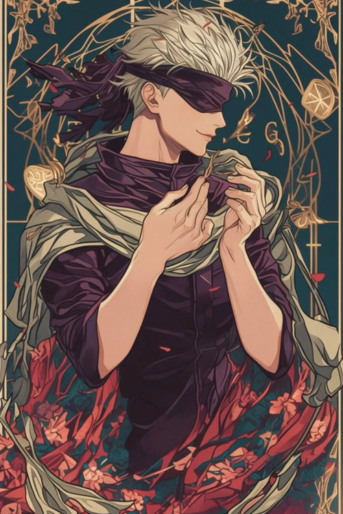 Satoru Gojo Illustration Metal Posters | Premium, Waterproof & Magnet-Mounted Art