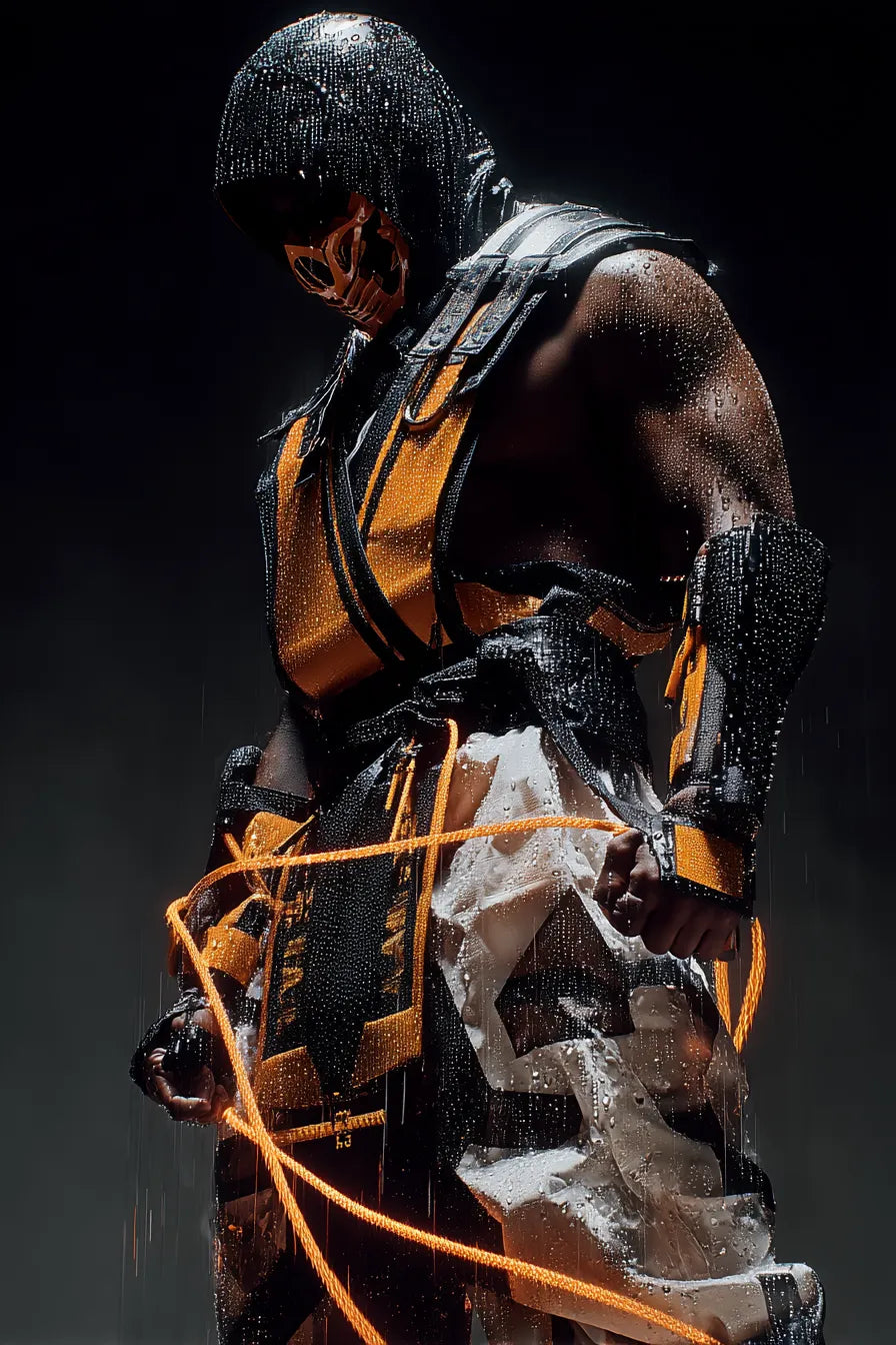 Scorpion Mortal Combat modern style Metal Posters | Premium, Waterproof & Magnet-Mounted Art