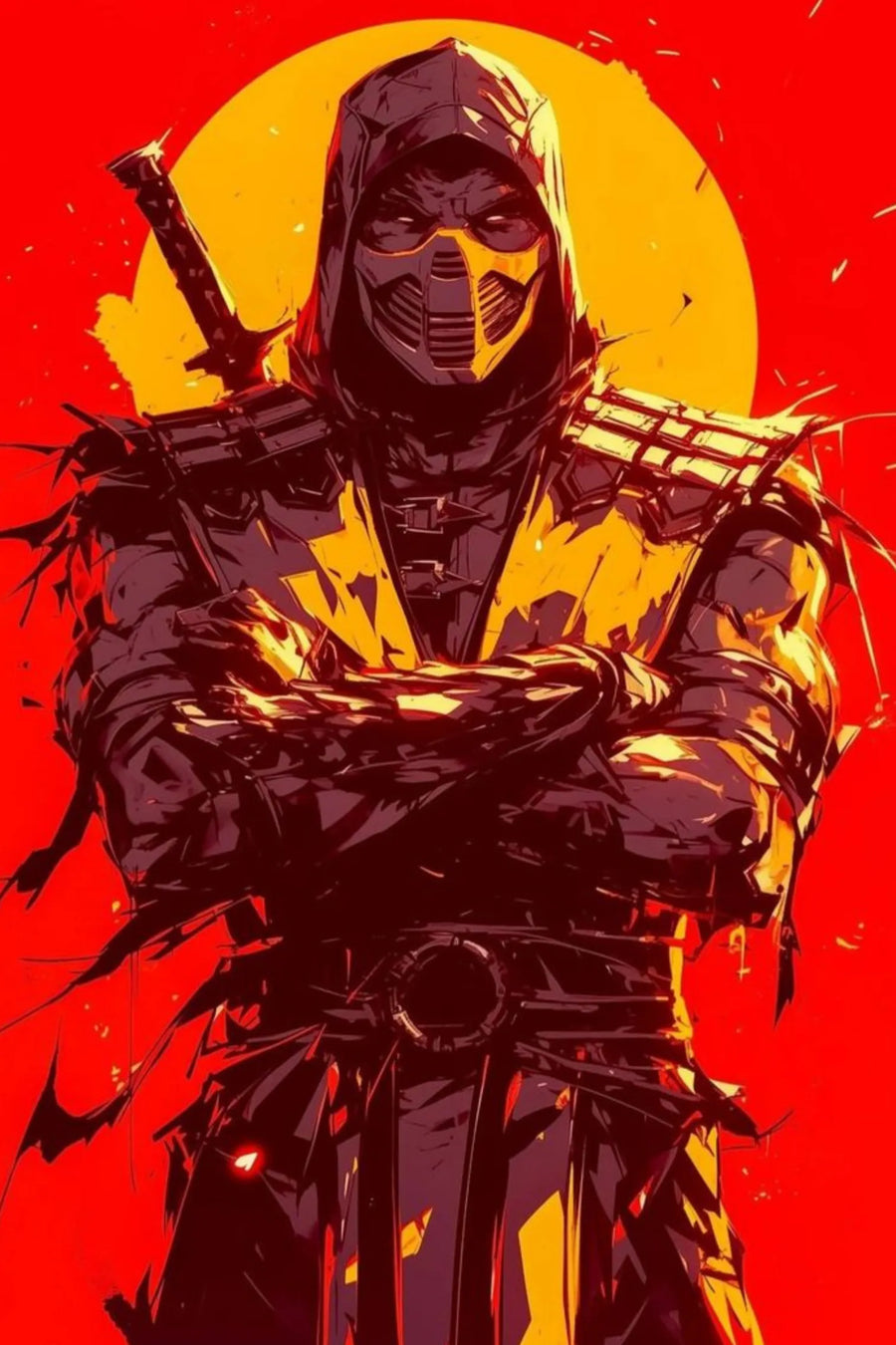 Scorpion Mortal Kombat Metal Wall Posters | Premium, Waterproof & Magnet-Mounted Art