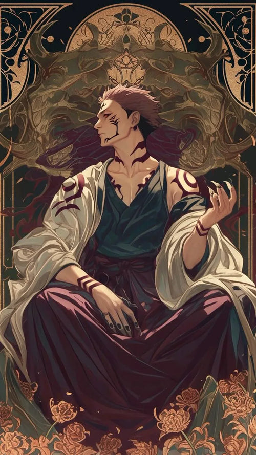 Sukuna Illustration Metal Posters | Premium, Waterproof & Magnet-Mounted Art