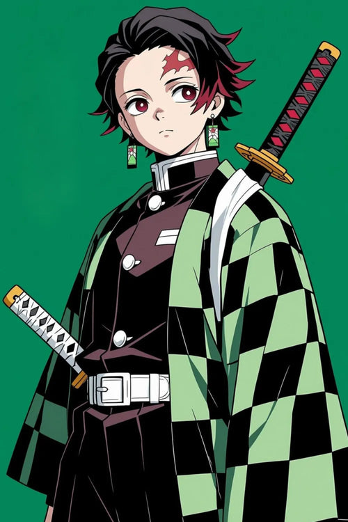 Tanjiro Demon Slayer without word Metal Posters | Premium, Waterproof & Magnet-Mounted Art