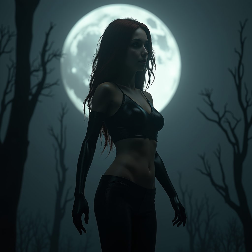 Vampire Girl in Forest Metal Wall Posters | Premium, Waterproof & Magnet-Mounted Art