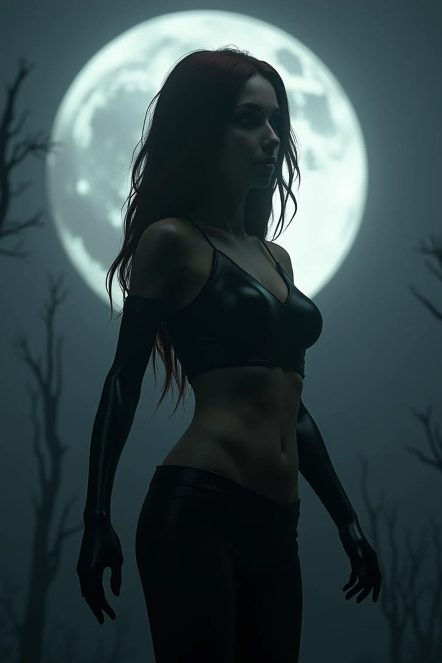 Vampire Girl in Forest Metal Wall Posters | Premium, Waterproof & Magnet-Mounted Art