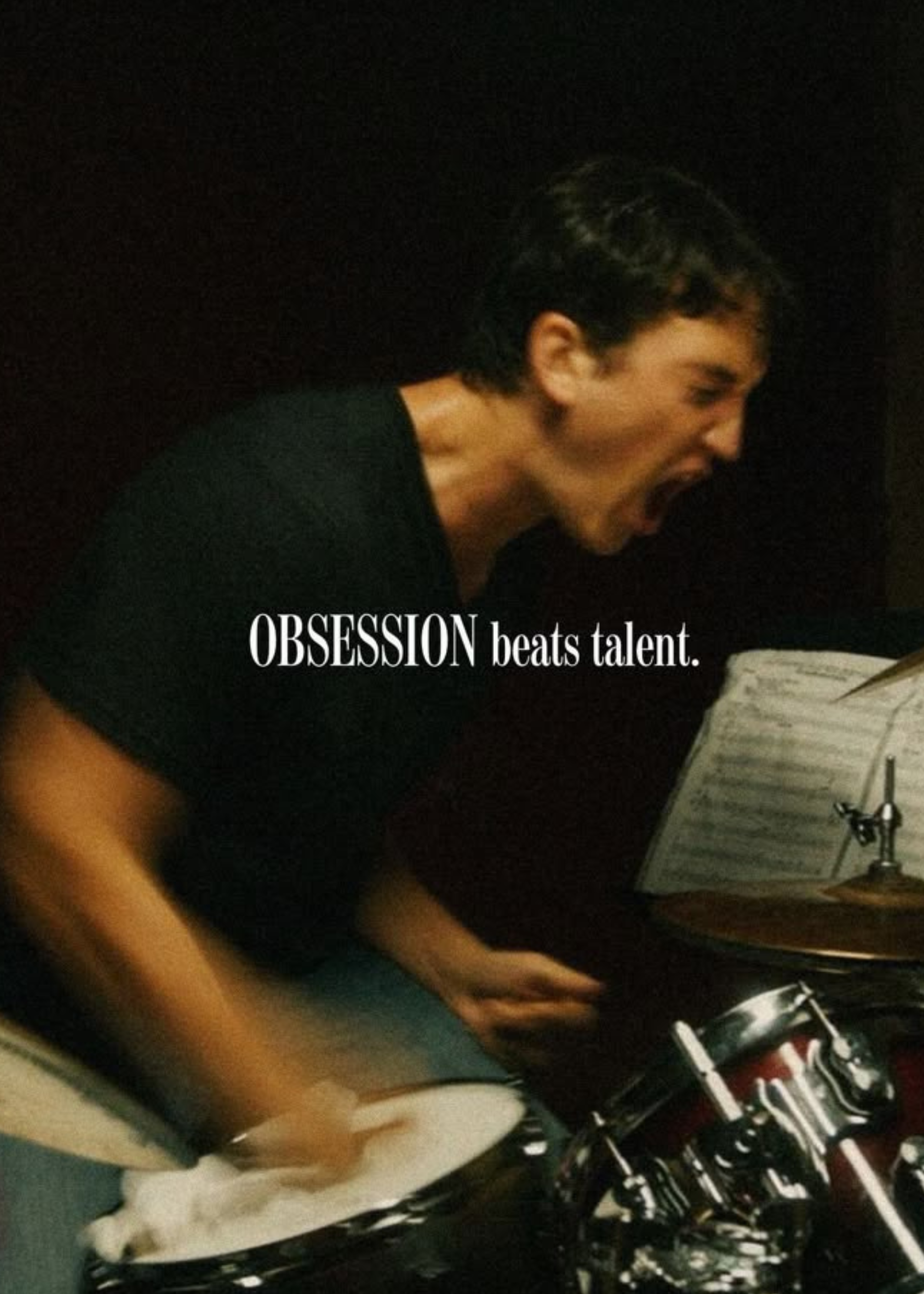 Whiplash Obsession Beats Talent Metal Wall Posters | Premium, Waterproof & Magnet-Mounted Art