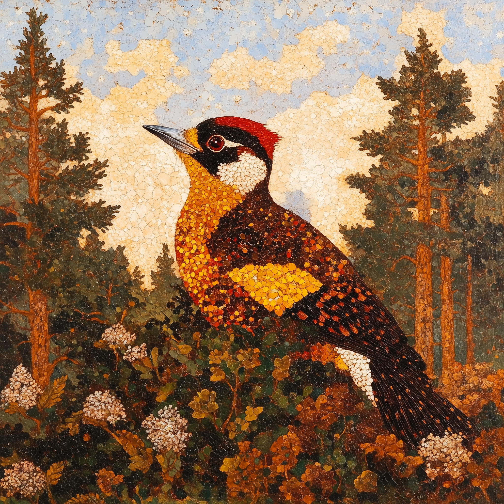 Wild Bird illustration Metal Wall Posters | Premium, Waterproof & Magnet-Mounted Art