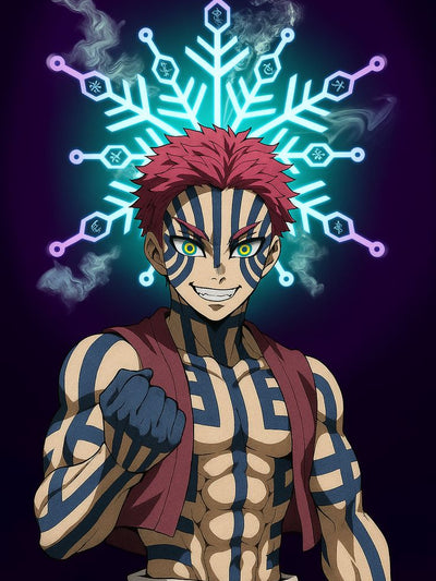 Akaza Demon Slayer Infinity Castle Metal Posters | Premium, Waterproof & Magnet-Mounted Art