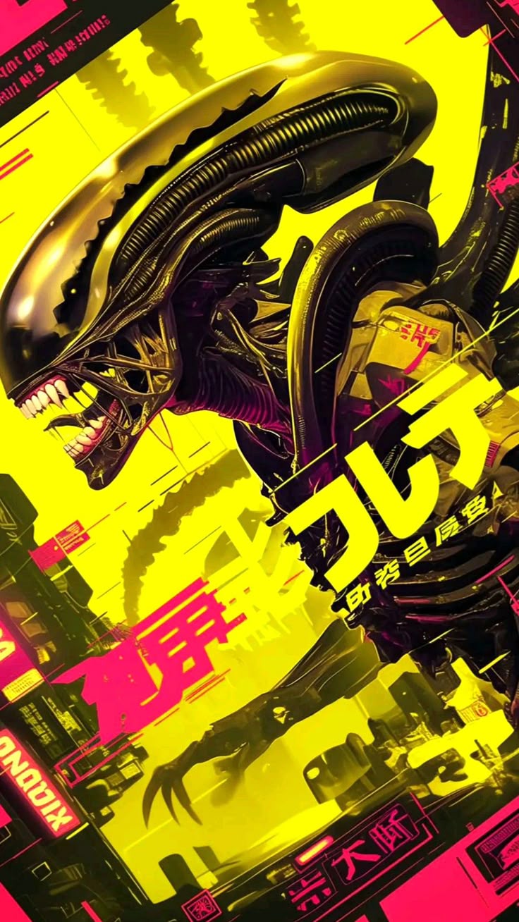 Alien Japanese Cover Metal Posters| Premium, Waterproof & Magnet-Mounted Art