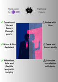 American Psycho Fanart Metal Wall Posters | Premium, Waterproof & Magnet-Mounted Art