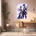 Anime the warriors Couple Metal Wall Posters | Premium, Waterproof & Magnet-Mounted Art