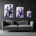 Anime the warriors Couple Metal Wall Posters | Premium, Waterproof & Magnet-Mounted Art