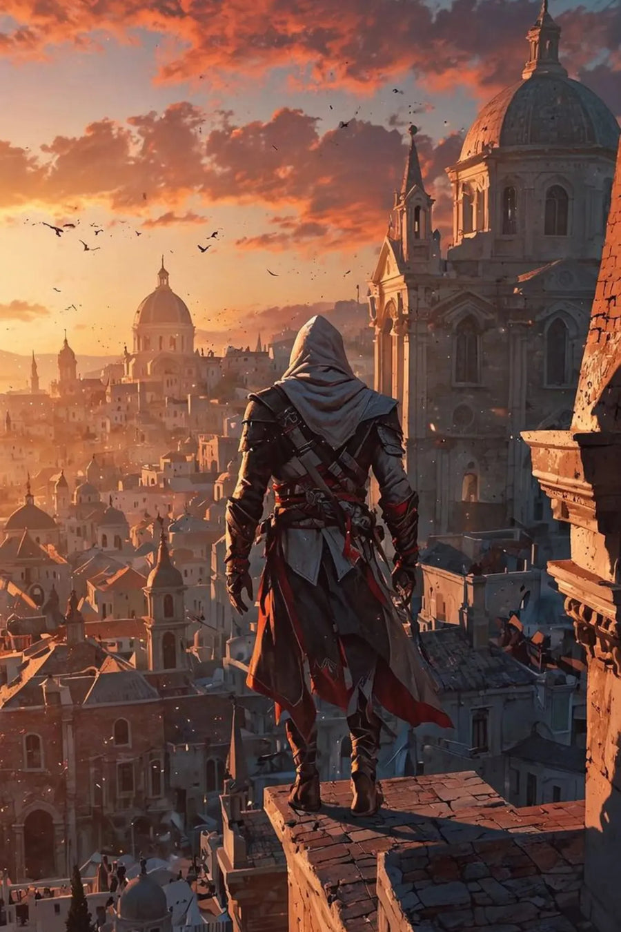 Assassin_s creed Ezio on top Metal Posters | Premium, Waterproof & Magnet-Mounted Art