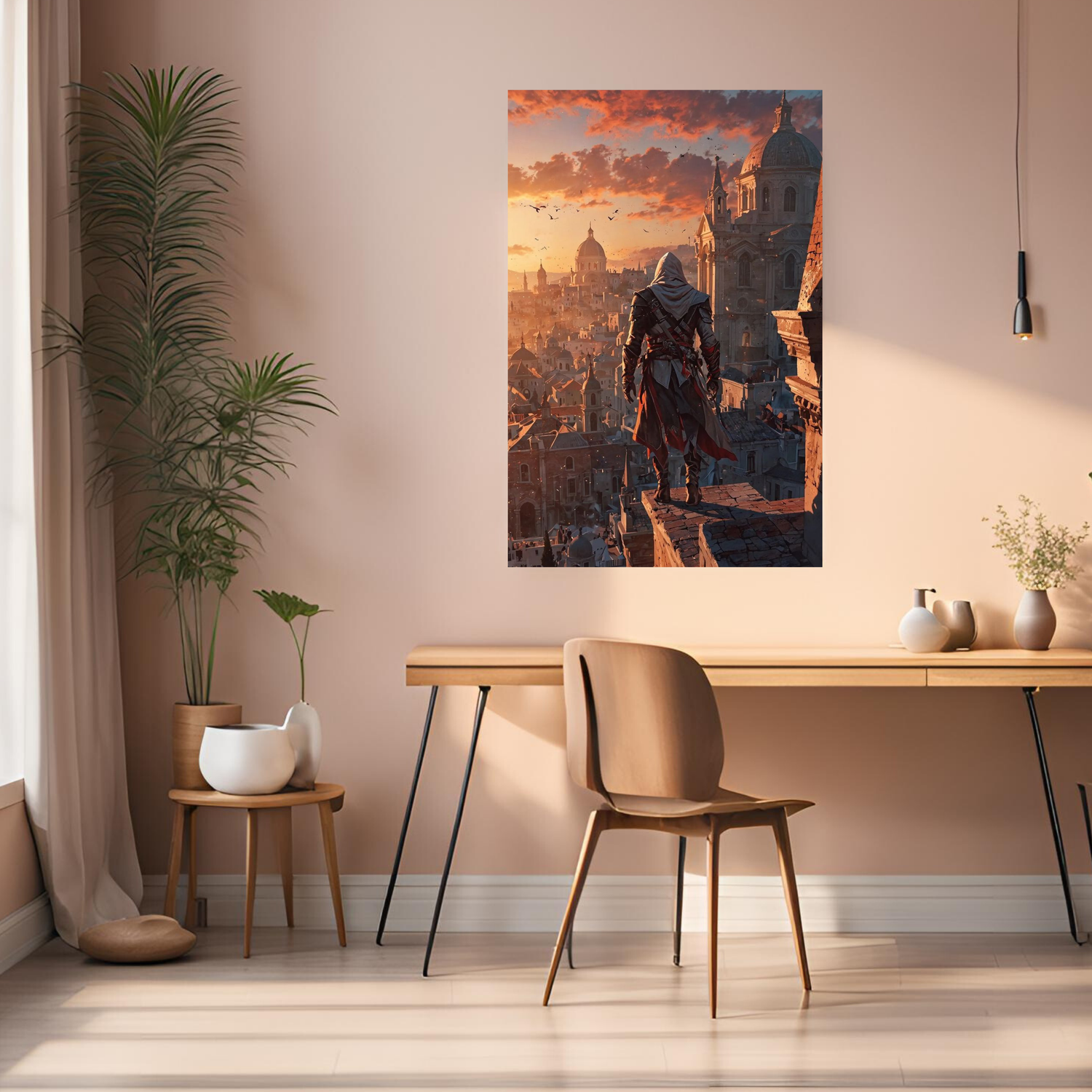Assassin_s creed Ezio on top Metal Posters | Premium, Waterproof & Magnet-Mounted Art