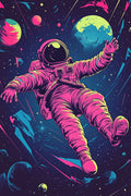 Astronaut floating in space Illustration Metal Wall Posters | Premium, Waterproof & Magnet-Mounted Art