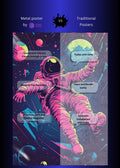 Astronaut floating in space Illustration Metal Wall Posters | Premium, Waterproof & Magnet-Mounted Art