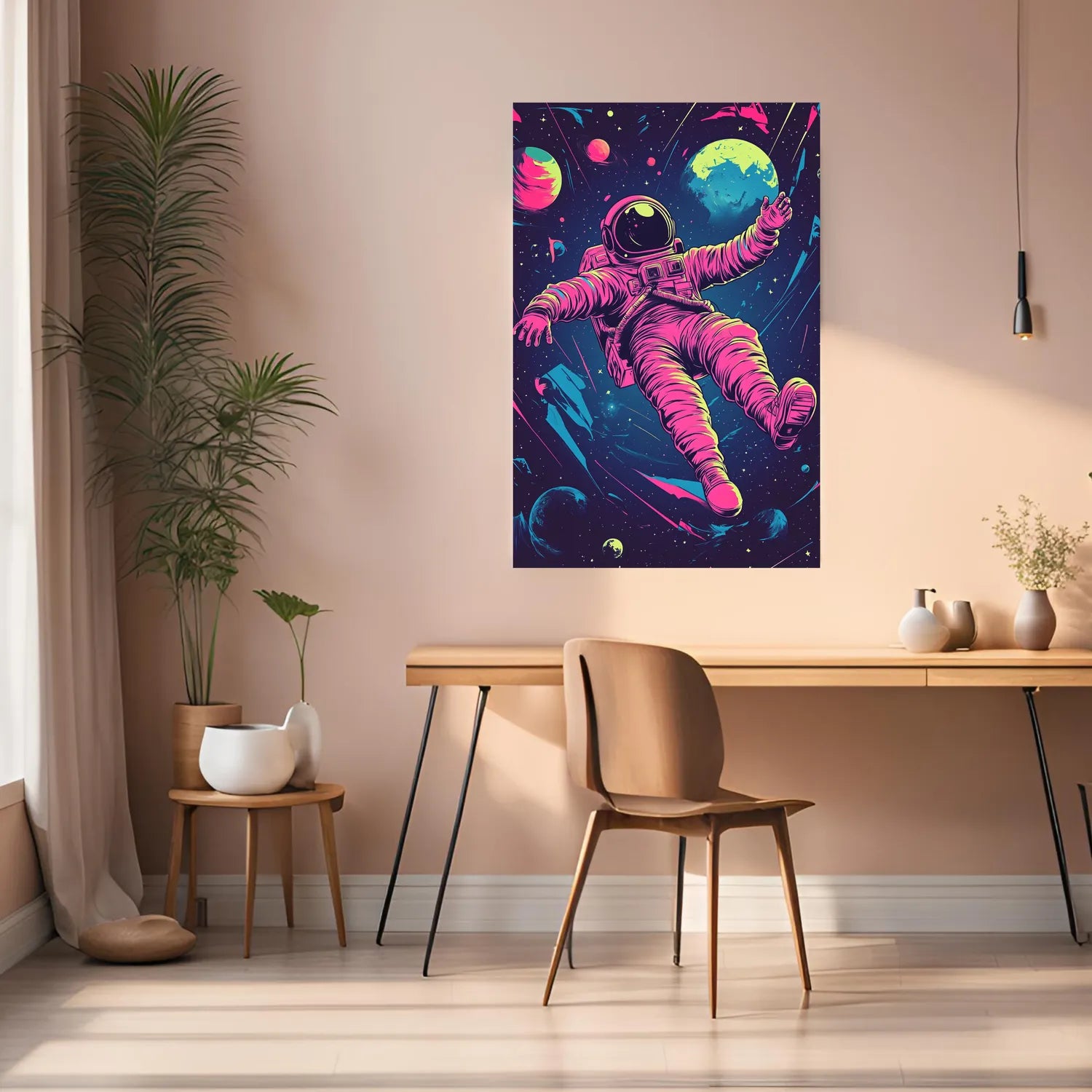 Astronaut floating in space Illustration Metal Wall Posters | Premium, Waterproof & Magnet-Mounted Art