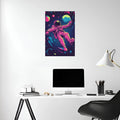 Astronaut floating in space Illustration Metal Wall Posters | Premium, Waterproof & Magnet-Mounted Art