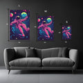Astronaut floating in space Illustration Metal Wall Posters | Premium, Waterproof & Magnet-Mounted Art