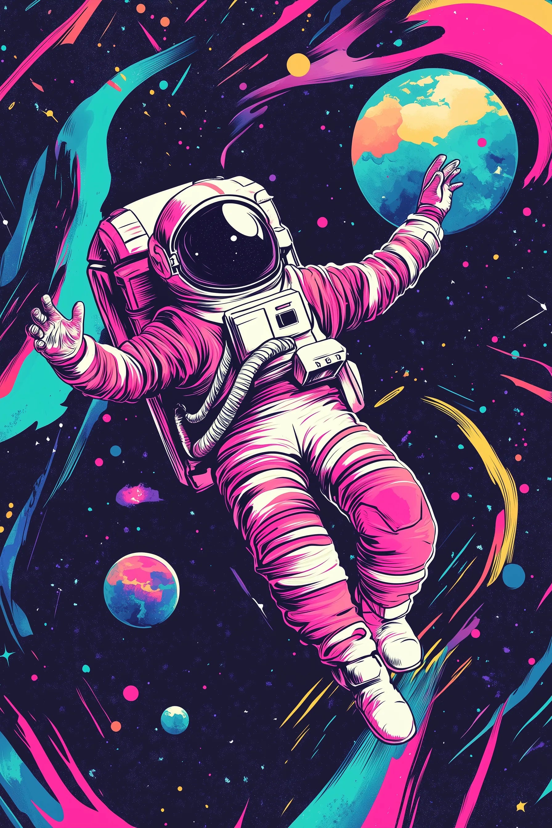 Astronaut in a trip Metal Wall Posters | Premium, Waterproof & Magnet-Mounted Art
