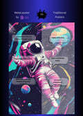 Astronaut in a trip Metal Wall Posters | Premium, Waterproof & Magnet-Mounted Art