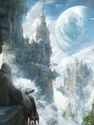 A wizard in fantasy World Metal Wall Posters | Premium, Waterproof & Magnet-Mounted Art