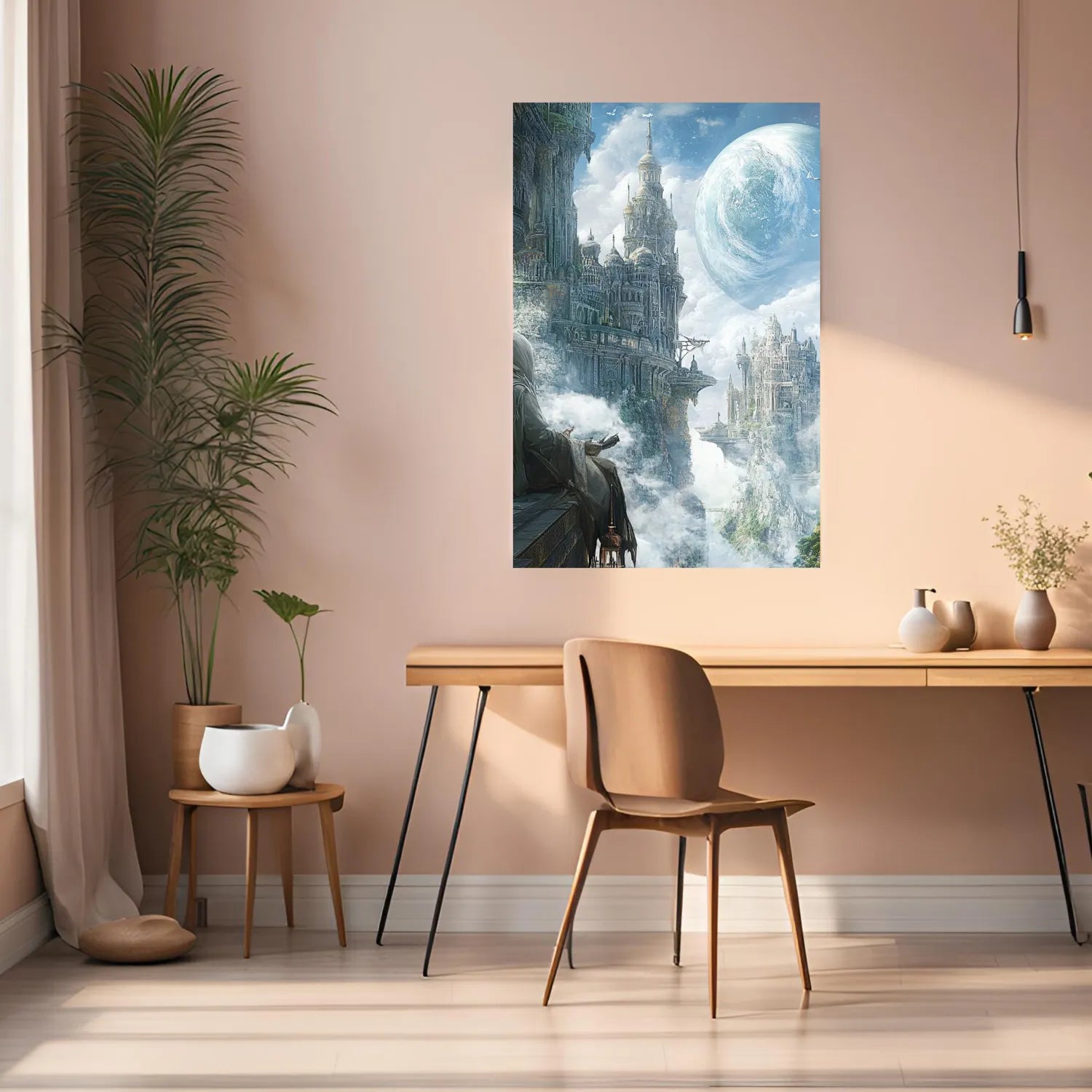 A wizard in fantasy World Metal Wall Posters | Premium, Waterproof & Magnet-Mounted Art
