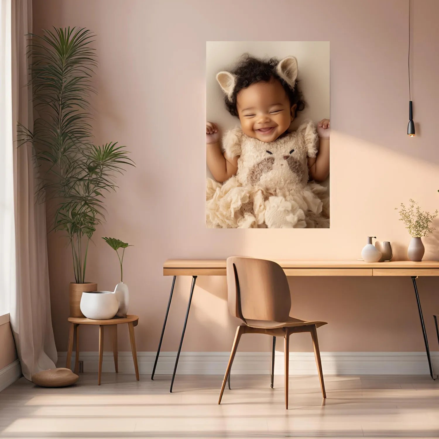 Baby Cute Pet Photoshoot Metal Wall Posters | Premium, Waterproof & Magnet-Mounted Art