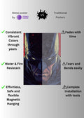 Batman Justice Stare Metal Wall Posters | Premium, Waterproof & Magnet-Mounted Art