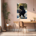 Black Cat Swag Metal Wall Posters | Premium, Waterproof & Magnet-Mounted Art