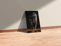Black Cat With Golden Eyes Metal Wall Posters | Premium, Waterproof & Magnet-Mounted Art