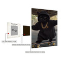 Black Cat on Skateboard  Metal Wall Posters | Premium, Waterproof & Magnet-Mounted Art