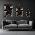 Black Cat on Skateboard  Metal Wall Posters | Premium, Waterproof & Magnet-Mounted Art