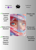 Blue Eyed Redhead Girl Closeup Metal Posters | Premium, Waterproof & Magnet-Mounted Art